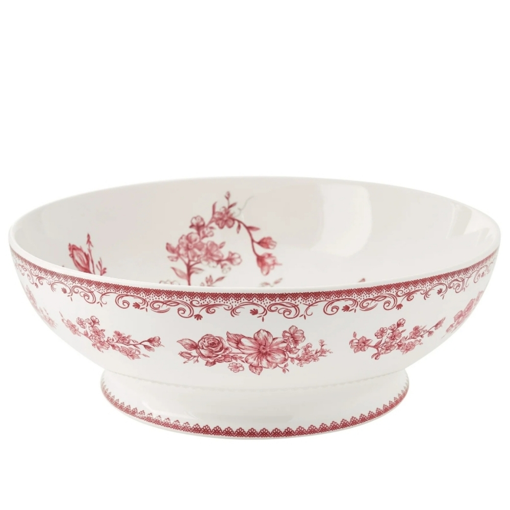 💕 2025 The Pioneer Woman Agatha Red and White Floral Serving Bowl